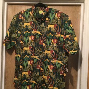Men's button down animal print new with tags shirt